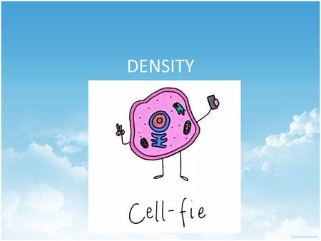 DENSITY. The amount of mass per unit of volume Items with low density: feathers, marshmallows, pillows, etc. Items with high density: rock, most metals,