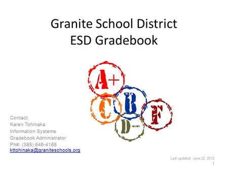 Granite School District ESD Gradebook