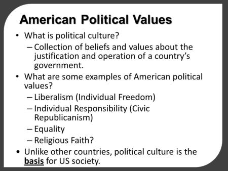 American Political Values