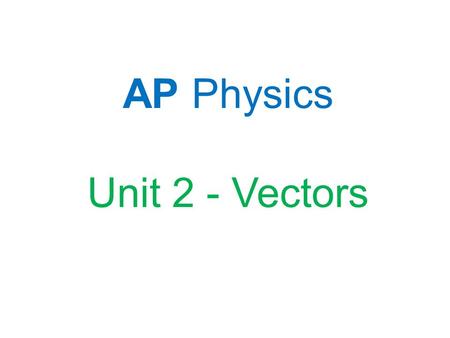 AP Physics Unit 2 - Vectors. Day #6 Relative Velocity and i/j/k notation.