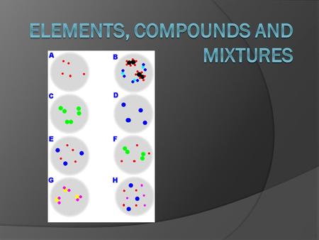 Elements  consists of only one kind of atom,  cannot be broken down into a simpler type of matter by either physical or chemical means, and  can exist.