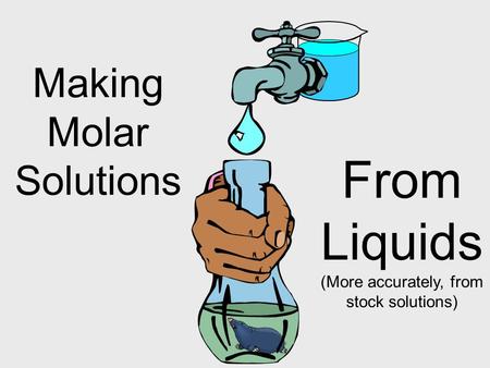 Making Molar Solutions From Liquids (More accurately, from stock solutions)