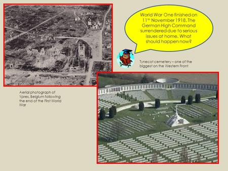 Aerial photograph of Ypres, Belgium following the end of the First World War Tynecot cemetery – one of the biggest on the Western Front World War One finished.