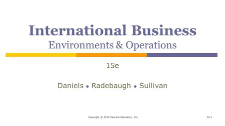 International Business Environments & Operations