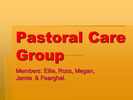 Pastoral Care Group Members: Ellie, Ross, Megan, Jamie & Fearghal.