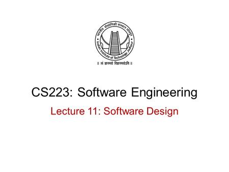 CS223: Software Engineering