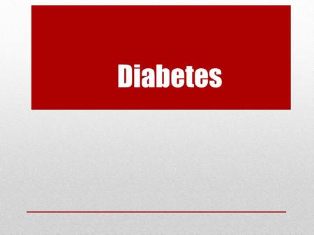 Diabetes. The Food You Eat is Broken Down Into Glucose to Supply Energy to Your Cells.