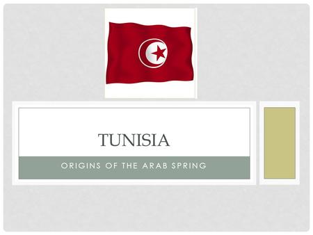 ORIGINS OF THE ARAB SPRING TUNISIA. COUNTRY PROFILE Won independence from France in 1956. POPULATION: 10.6 million CAPITAL: Tunis, population 760,000.