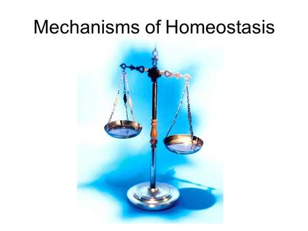 Mechanisms of Homeostasis Homeostasis is like your home’s thermostat Thermostat’s set point is 75ºF Inside temperature = heat 72ºF73ºF74ºF75ºF.