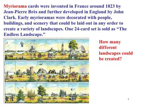 How many different landscapes could be created?