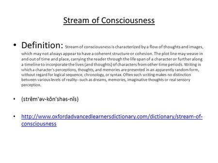 Stream of Consciousness