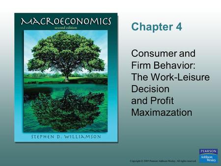 Chapter 4 Consumer and Firm Behavior: The Work-Leisure Decision and Profit Maximazation.