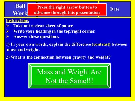 Instructions  Take out a clean sheet of paper.  Write your heading in the top/right corner.  Answer these questions. 1) In your own words, explain.