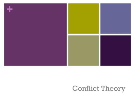 + Conflict Theory. + Definition _________________________________________ not functional interdependence Conflict exists between groups in society because.