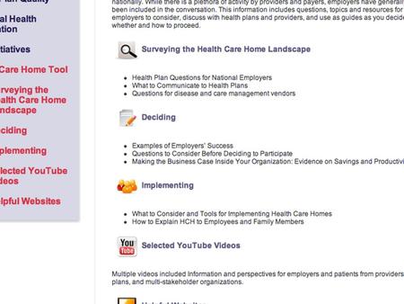 Employers Health Care Home (HCH) Tool Kit Surveying the Health Care Home Landscape – Health Plan Questions for National Employers – What to Communicate.