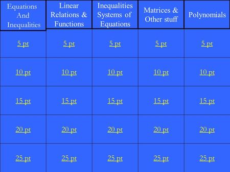 1 10 pt 15 pt 20 pt 25 pt 5 pt 10 pt 15 pt 20 pt 25 pt 5 pt 10 pt 15 pt 20 pt 25 pt 5 pt 10 pt 15 pt 20 pt 25 pt 5 pt 10 pt 15 pt 20 pt 25 pt 5 pt Equations.