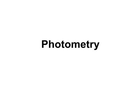 Photometry.