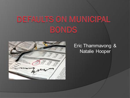 Defaults on Municipal Bonds