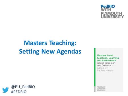 Masters Teaching: Setting New #PEDRIO.