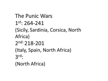 The Punic Wars 1st: nd: rd: