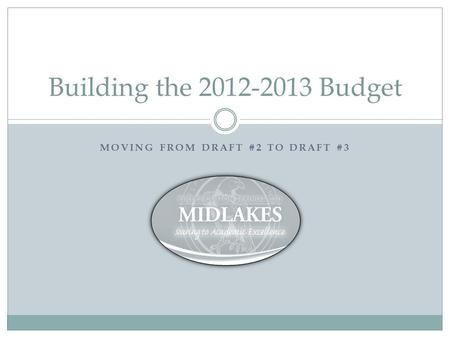 MOVING FROM DRAFT #2 TO DRAFT #3 Building the 2012-2013 Budget.