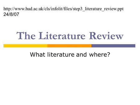 What literature and where?