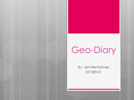 Geo-Diary By: Jennifer Holmes SST 309-01. My House  4:30 pm  October 23, 2012  Facing NW  Emerald Ave NE in Grand Rapids  This is my humble abode.