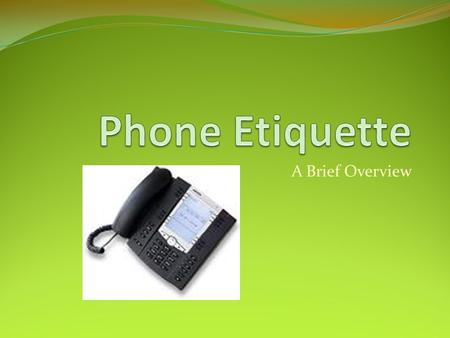 A Brief Overview. When a customer calls a business, the voice they hear on the phone is the voice they will associate with the organization. Most companies.