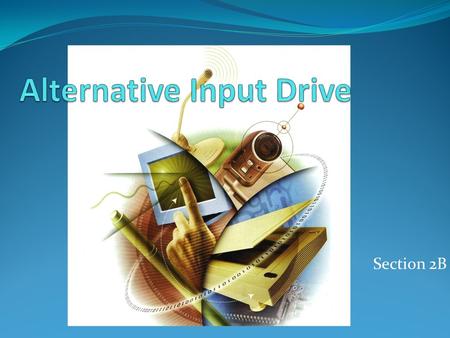 Section 2B. Objectives List two reasons why some people prefer alternative methods of input over a standard keyboard or mouse. List three categories of.