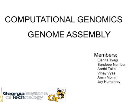 COMPUTATIONAL GENOMICS GENOME ASSEMBLY