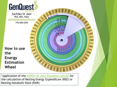 *Application of the Mifflin-St Jeor Equation (MSJE) for the calculation of Resting Energy Expenditure (REE) or Resting Metabolic Rate (RMR) How to use.