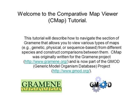 This tutorial will describe how to navigate the section of Gramene that allows you to view various types of maps (e.g., genetic, physical, or sequence-based)