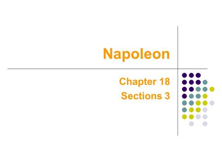 Napoleon Chapter 18 Sections 3. Napoleon Napoleon Bonaparte- grew up in Corsica. Napoleon Bonaparte- grew up in Corsica. At an early age of 9, he went.