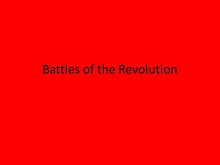 Battles of the Revolution. Battle of Bunker Hill “Don’t shoot until you see the whites of their eyes.” -Israel PutnamBunker Hill Date: June 1775 Generals: