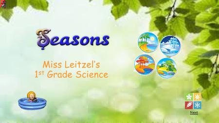 Miss Leitzel’s 1 st Grade Science Next. Click on a season to learn more about it. Click here for a review question.