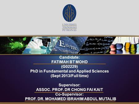 PhD in Fundamental and Applied Sciences (Sept 2013/Full time)