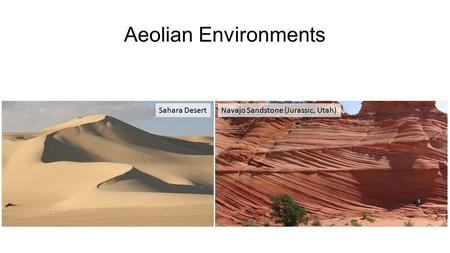 Aeolian Environments Navajo Sandstone (Jurassic, Utah)Sahara Desert.