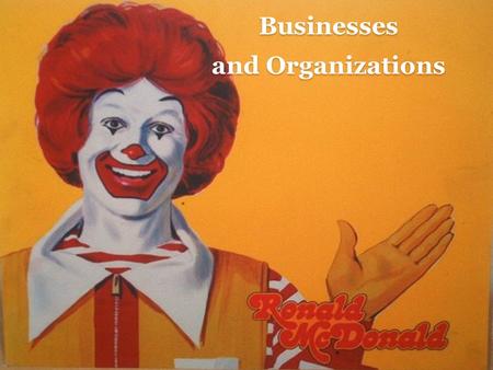 Businesses and Organizations. Standards SSEMI4a: The student will explain the organization and role of business. SSEMI4a: The student will compare and.