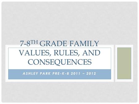 7-8th Grade Family Values, Rules, and Consequences