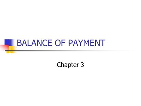 BALANCE OF PAYMENT Chapter 3.