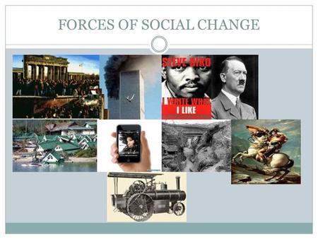 FORCES OF SOCIAL CHANGE. Forces of Social Change “ Everyone over the age of forty is an immigrant” - Margaret Mead Cultural anthropologist.