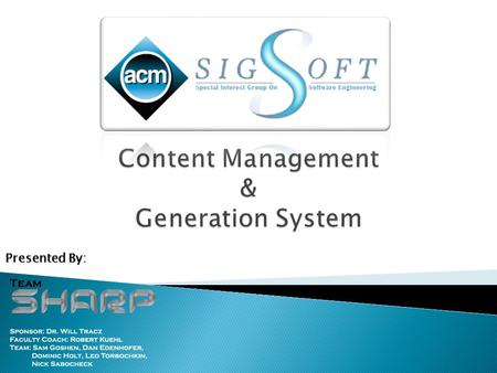 Presented By:.  Problem  Solution  Architecture ◦ What ◦ Why  Challenges  Status  Demo  Questions.