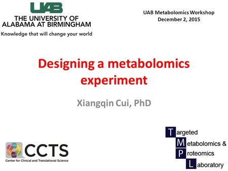 Designing a metabolomics experiment