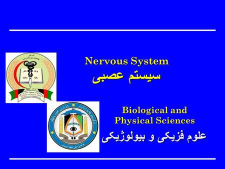 Biological and Physical Sciences علوم فزیکی و بیولوژیکی Nervous System سیستم عصبی.