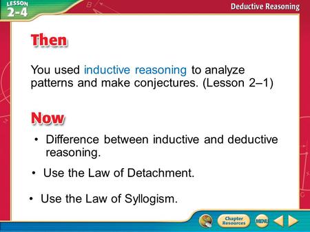 Difference between inductive and deductive reasoning.