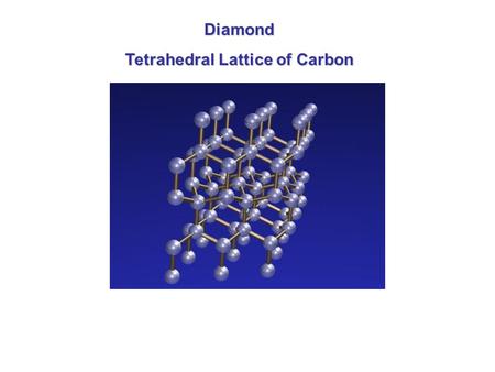 Diamond Tetrahedral Lattice of Carbon. Graphite Sheets or Layers of Rings of Carbon.