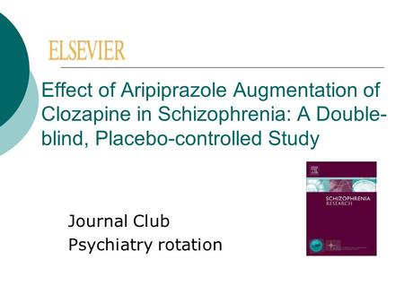 Journal Club Psychiatry rotation