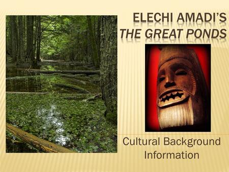 Cultural Background Information.  As readers, we are about to step into a completely foreign world. In Amadi’s retelling, the Nigerian tribal system.