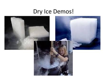 Dry Ice Demos!. Ever wonder how soda companies make their soda fizz?? They pump in carbon dioxide!!! (BTW that’s what makes ya burp!) Today, we are going.