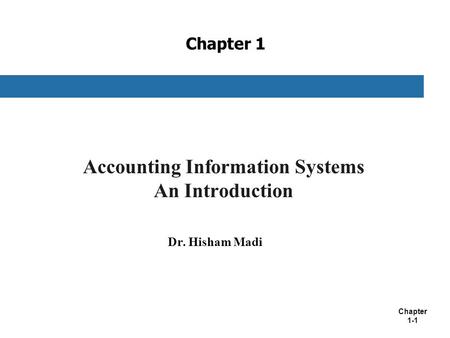 Accounting Information Systems An Introduction